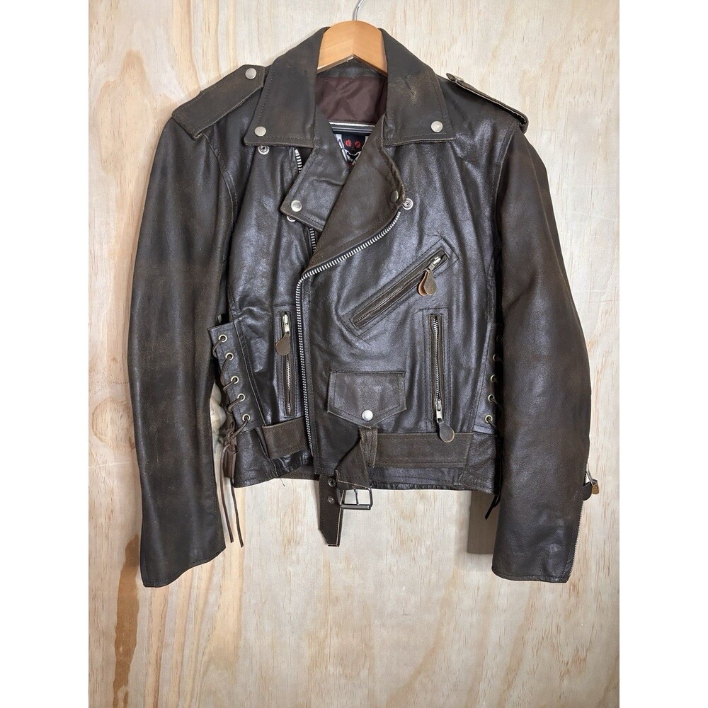 California Riders Brown Leather Jacket Size 36